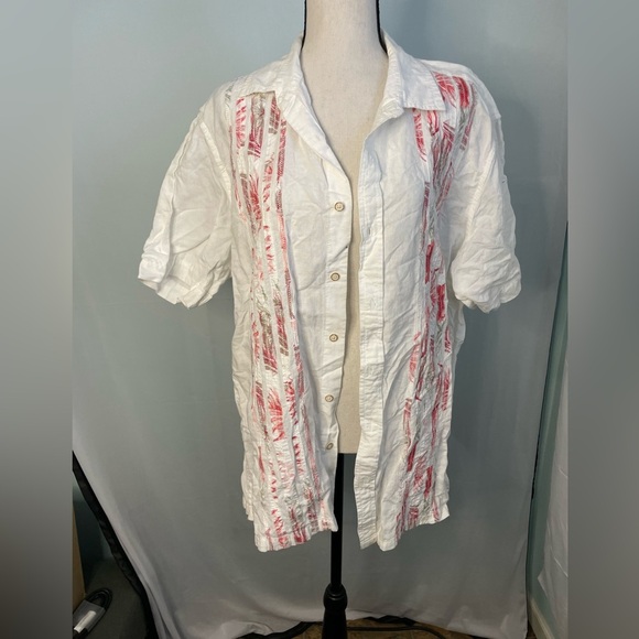 Tasso Elba island linen and cotton blend button front men’s shirt size XL - Picture 1 of 10